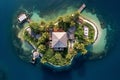 Beautiful house island. Generate Ai