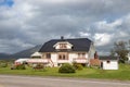 A beautiful house in a road of Leknes, Lofoten, Norway Royalty Free Stock Photo