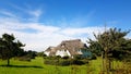 Beautiful house with Roof ree or thatch Royalty Free Stock Photo