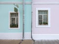 Beautiful House. Wall with windows