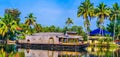 Beautiful Houseboat in backwaters of Alleppey, Kerala, India Royalty Free Stock Photo
