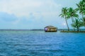 Beautiful Houseboat Scenery at Ashtamudi lake Royalty Free Stock Photo