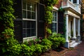 Beautiful houses in Beacon Hill, Boston, Massachusetts. Royalty Free Stock Photo