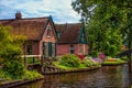 Beautiful Houses and Canal in Giethoorn Royalty Free Stock Photo