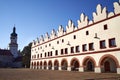 Beautiful houses and castle at Husovo namesti in Nove Mesto nad Metuji, Czech Republic Royalty Free Stock Photo