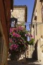 Narrow cobbled streets in the old Jewish quarter of Caceres Royalty Free Stock Photo