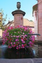 Beautiful houses in Riquewihr, Alsace, France. One of the most romantic and beautiful villages Royalty Free Stock Photo