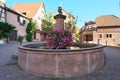 Beautiful houses in Riquewihr, Alsace, France. One of the most romantic and beautiful villages