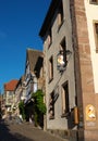 Beautiful houses in Riquewihr, Alsace, France. One of the most romantic and beautiful villages Royalty Free Stock Photo