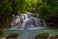 Beautiful Huay Mae Kamin Waterfall in Kanchanaburi Province. Thailand Royalty Free Stock Photo