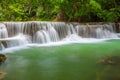 Beautiful Huay Mae Kamin Waterfall in Kanchanaburi Province. Thailand Royalty Free Stock Photo