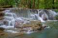 Beautiful Huay Mae Kamin Waterfall in Kanchanaburi Province. Thailand Royalty Free Stock Photo