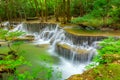 Beautiful Huay Mae Kamin Waterfall in Kanchanaburi Province. Thailand Royalty Free Stock Photo