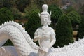 Beautiful Huay Pla Kang Temple Beautiful angel statue Things to do in Chiang Rai Province Tourism concept