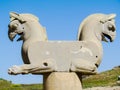 Beautiful Huma bird statues in Persepolis captured in Shiraz, Iran