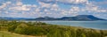 Beautiful Hungarian landscape over lake Balaton with old volcano Royalty Free Stock Photo