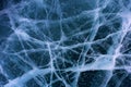 Beautiful ice of Lake Baikal with abstract cracks