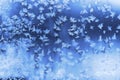 Beautiful ice pattern on winter window glass Royalty Free Stock Photo