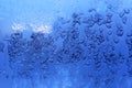 Beautiful ice pattern on winter window glass Royalty Free Stock Photo