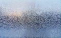 Beautiful ice patterns on winter window Royalty Free Stock Photo