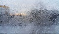 Beautiful ice patterns on winter window Royalty Free Stock Photo