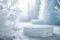 Beautiful ice for podium background Royalty Free Stock Photo