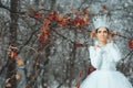 Beautiful Ice Queen in Winter Wonderland Royalty Free Stock Photo