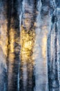 beautiful ice texture lit from behind. winter and spring Royalty Free Stock Photo
