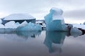 Beautiful iceberg picture of icelandic at glacier lagoon in Iceland. Sunset light in the Ice Lagoon.