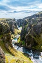 Beautiful Iceland canyon with river