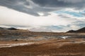 Beautiful Iceland landscape with surreal Namafjall geothermal area.