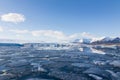 Beautiful Iceland winter lagoon skyline