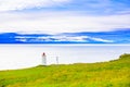 Majestic Icelandic lighthouse panorama. Royalty Free Stock Photo