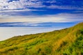 Majestic Icelandic lighthouse panorama. Royalty Free Stock Photo