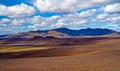 Beautiful icelandic wide arid endless lonely nature landscape, blue summer sky, fluffy clouds - Central Iceland