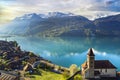 Scenic Swiss lakes scenery. Brienz, Switzerland Royalty Free Stock Photo