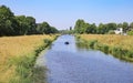 Beautiful idyllic Aa river landscape on the outskirts of dutch city - s-Hertogenbosch, Netherlands