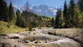 Beautiful and idyllic alpine landscape with river in Upper Austria - Salzkammergut Royalty Free Stock Photo