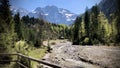 Beautiful and idyllic alpine landscape with river in Upper Austria - Salzkammergut Royalty Free Stock Photo