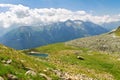 Beautiful idyllic Alps landscape with lake and mountains in summer