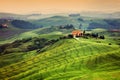 Beautiful idyllic summer landscape in Tuscany Royalty Free Stock Photo