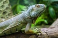 Beautiful Iguana lizard portrait on blurred background. Royalty Free Stock Photo