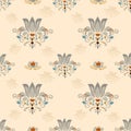 Beautiful Ikat floral embroidery pattern.