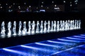 Beautiful illuminated fountains at night in Zagreb, Croatia