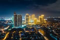 Illuminated Manila city at night