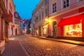 Evening street in the Old Town, Tallinn, Estonia Royalty Free Stock Photo