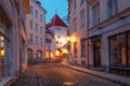 Evening street in the Old Town, Tallinn, Estonia Royalty Free Stock Photo