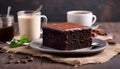 A beautiful illustration of a Chocolate Cake and Coffee