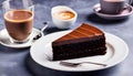 A beautiful illustration of a Chocolate Cake and Coffee