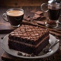 A beautiful illustration of a Chocolate Cake and Coffee